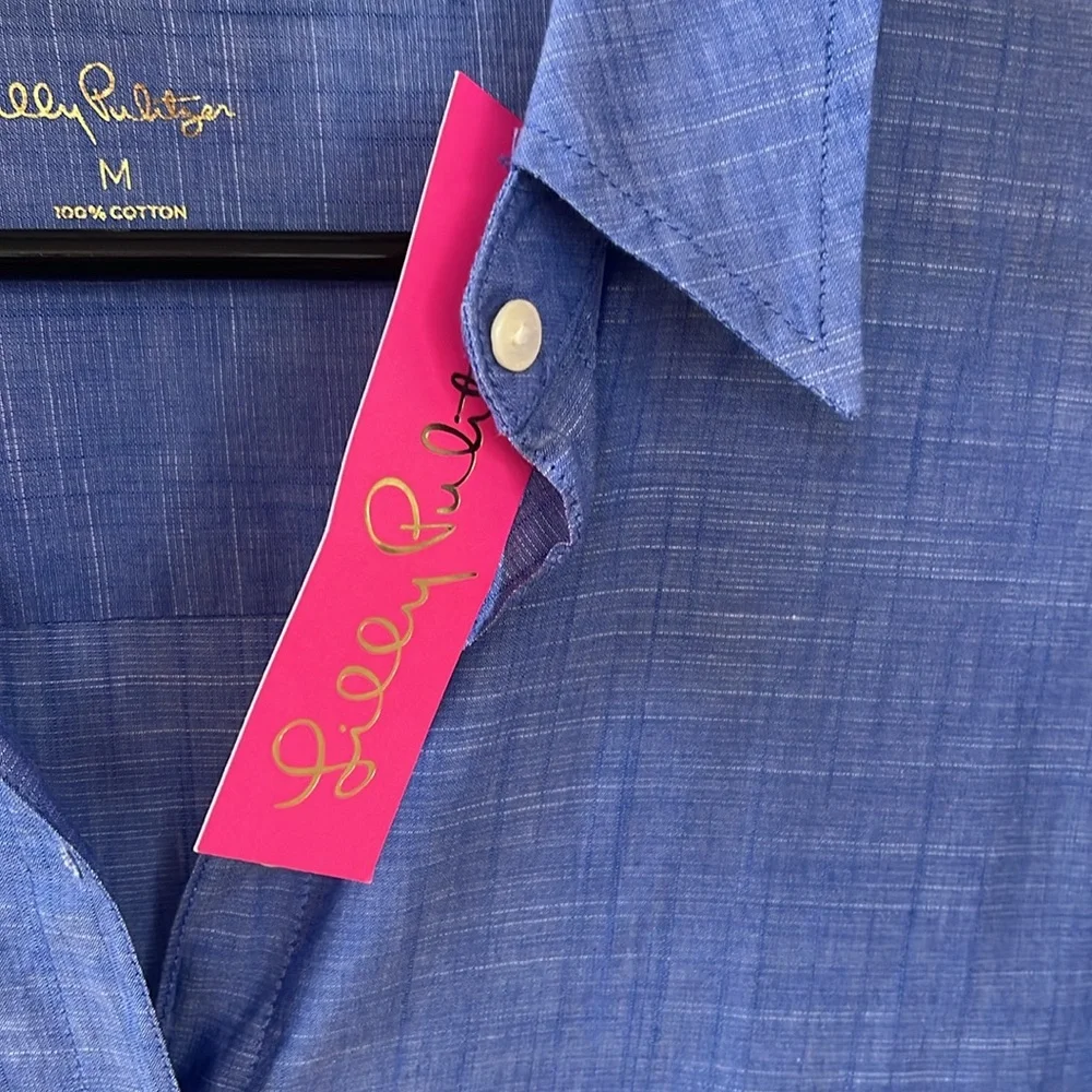 Lilly Pulitzer Carina peplum button down shirt NWT size M - Picture 4 of 7